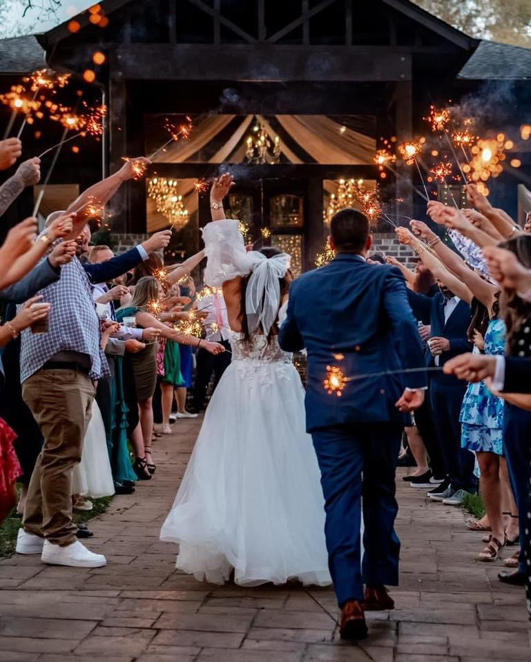IMG_6128 Bride and groom sparkler send-off.