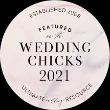 Here's an alt tag for the image: Wedding Chicks 2021 Featured Badge.