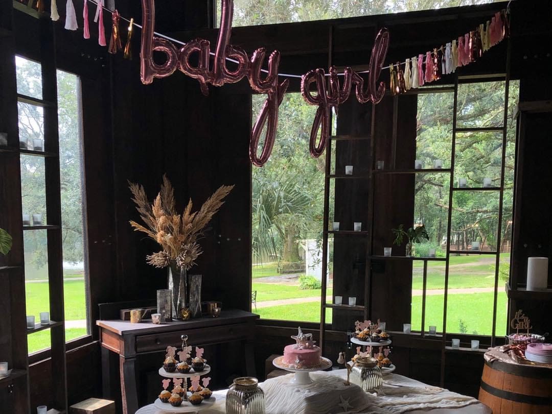 Baby girl's rustic barn shower.