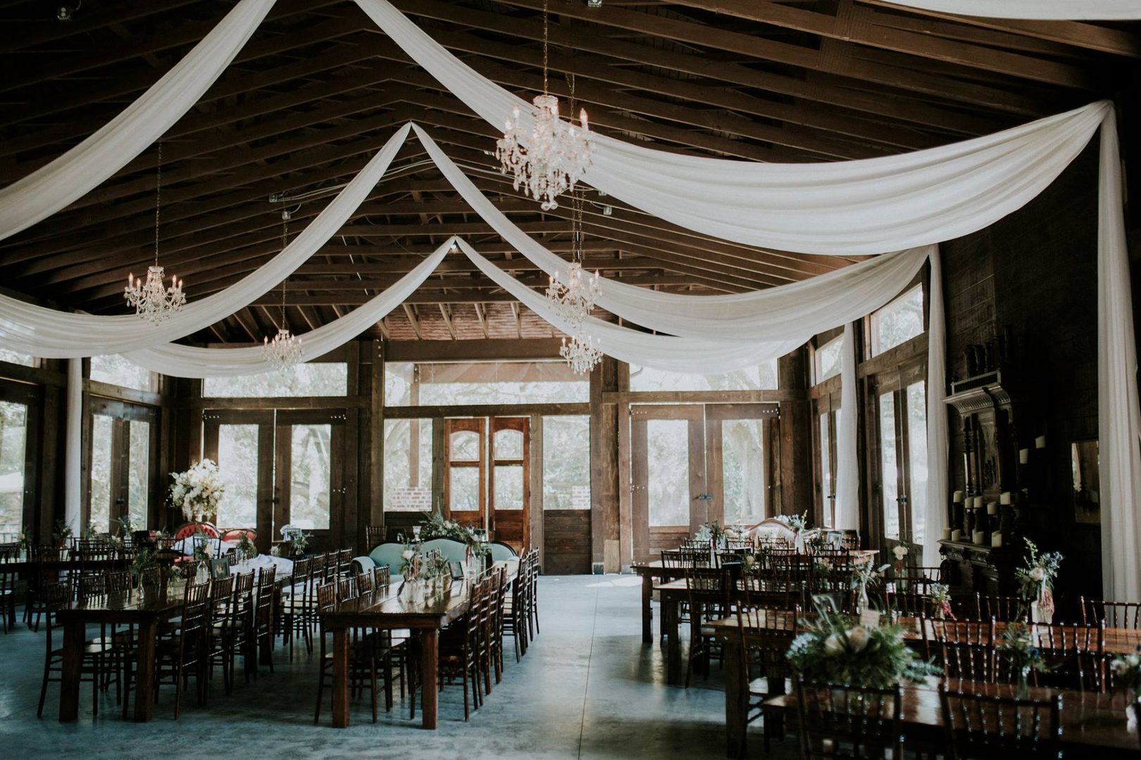 Rustic barn wedding reception venue.