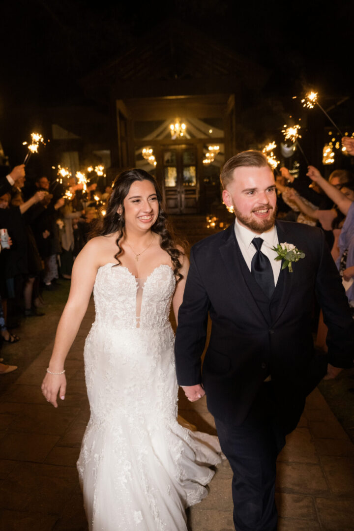 IMG_5736 Bride and groom sparkler send-off.