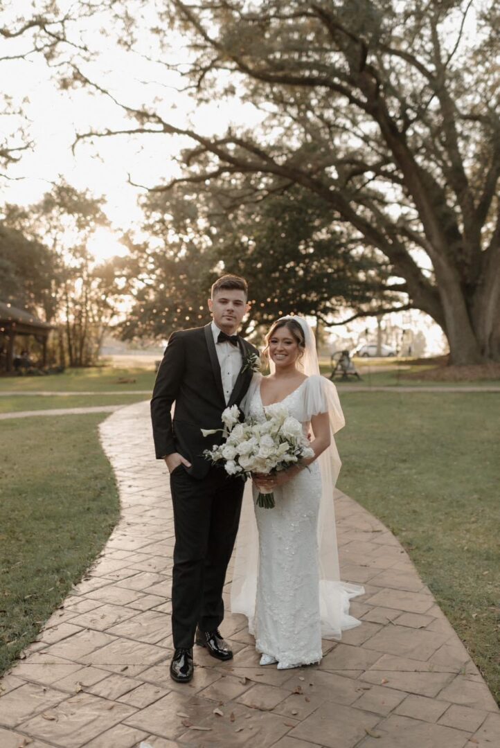 Bride and groom wedding portrait.