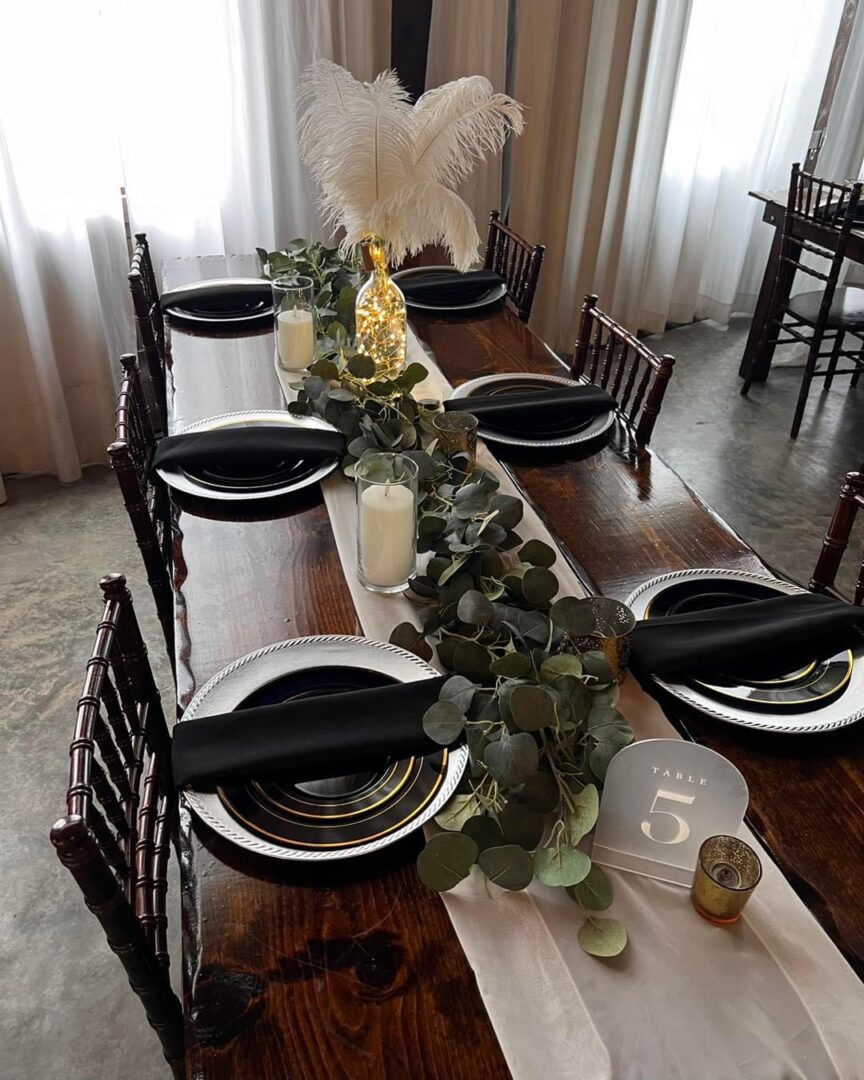 Elegant wedding table setting, table 5.