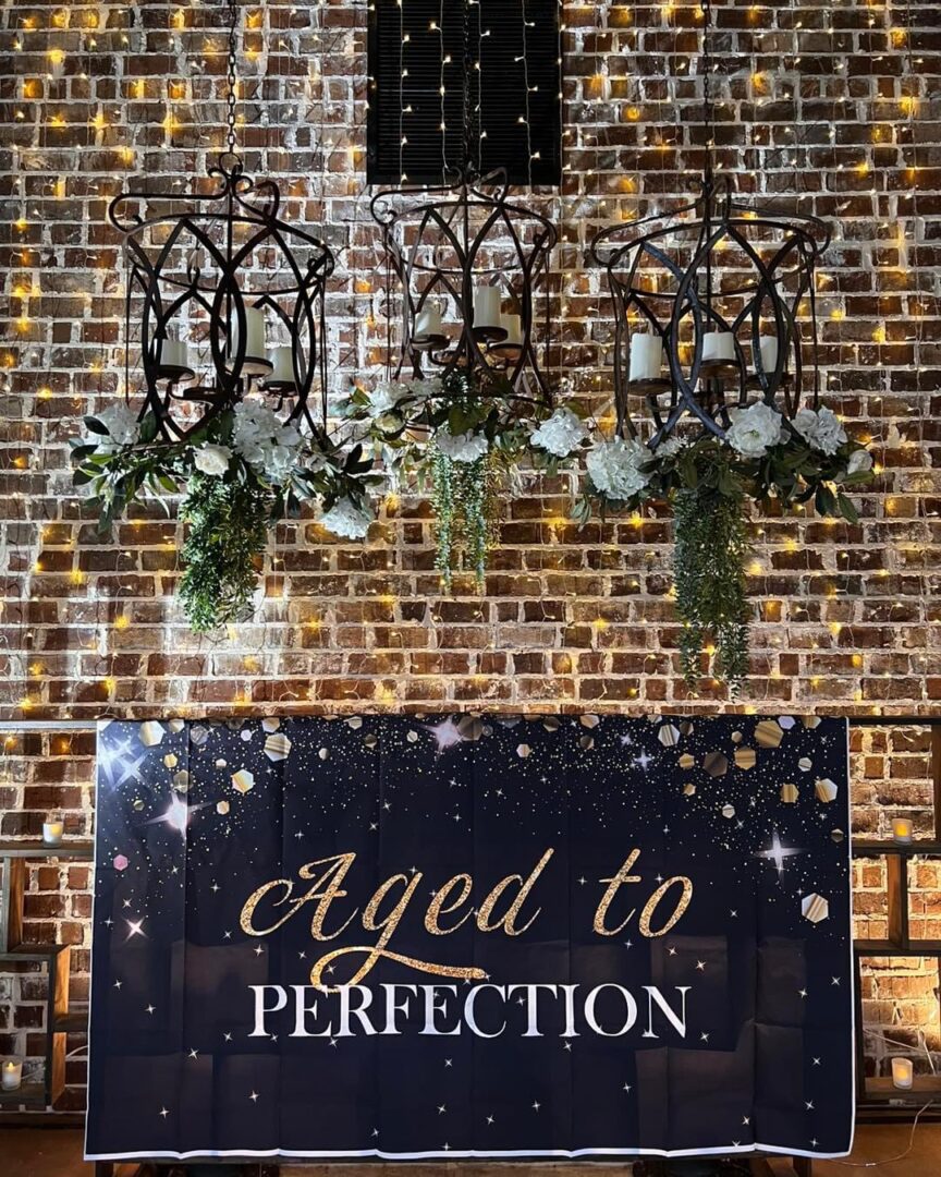 Aged to perfection party backdrop.