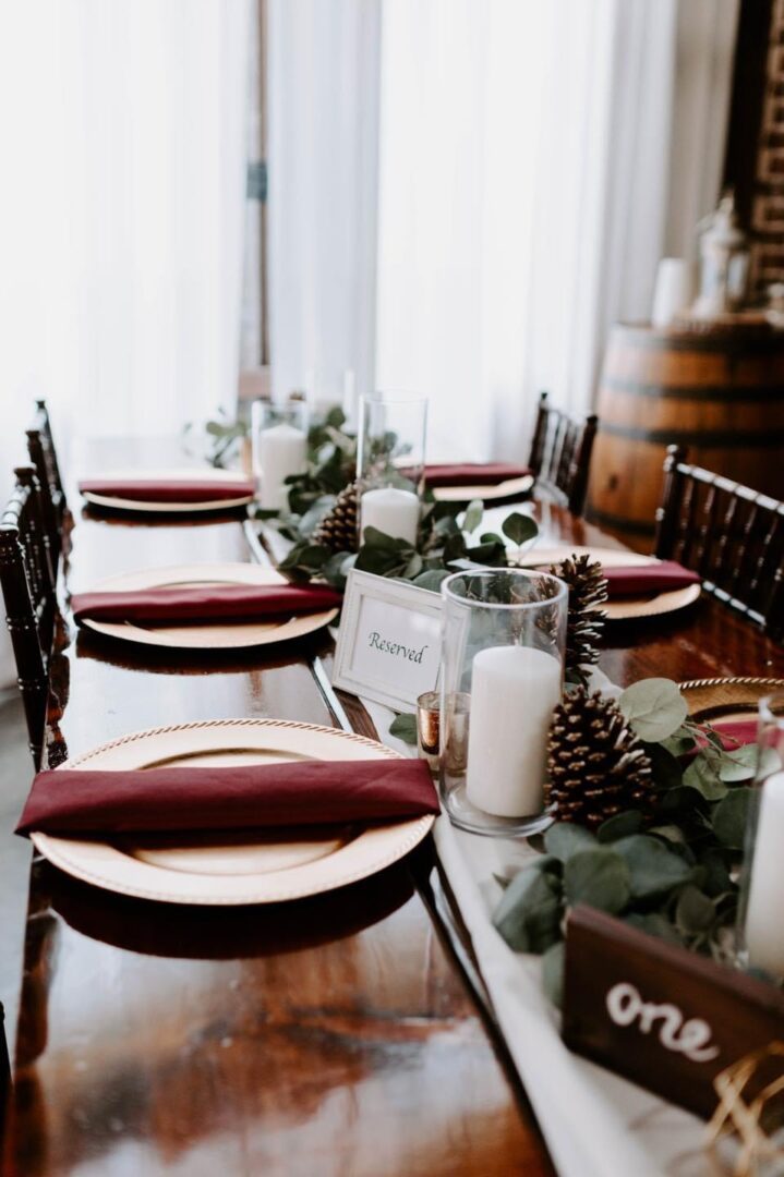 Reserved wedding table setting.